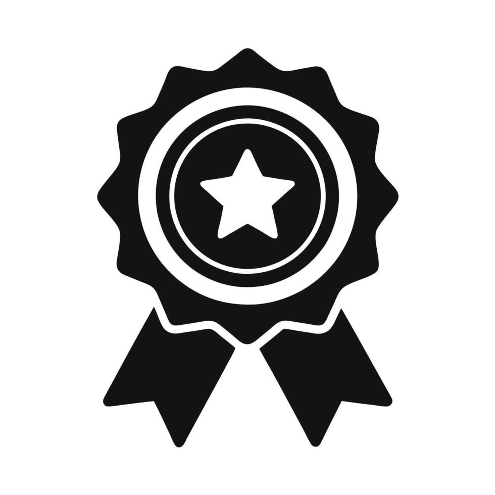 Award ribbon, star award ribbon symbol on a white background. award badge simple vector