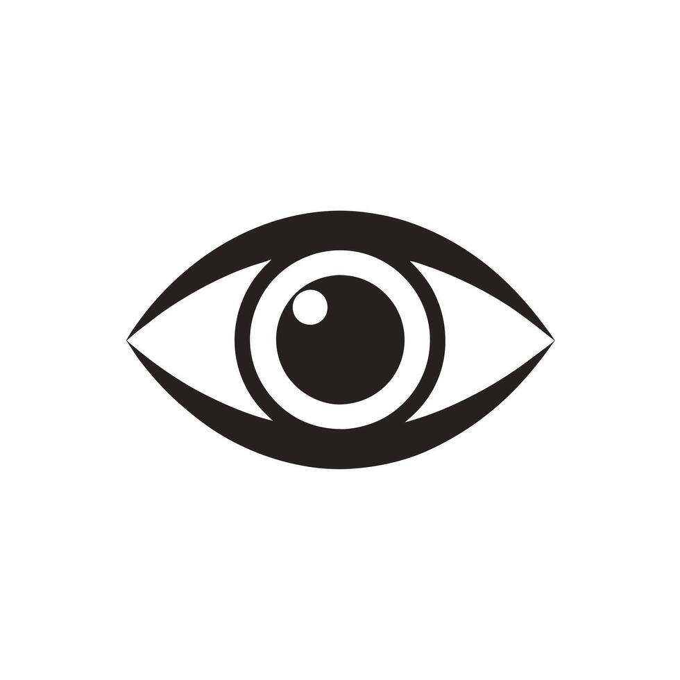 Simple eye icon . Eyesight pictogram in flat style. simple minimalist vector