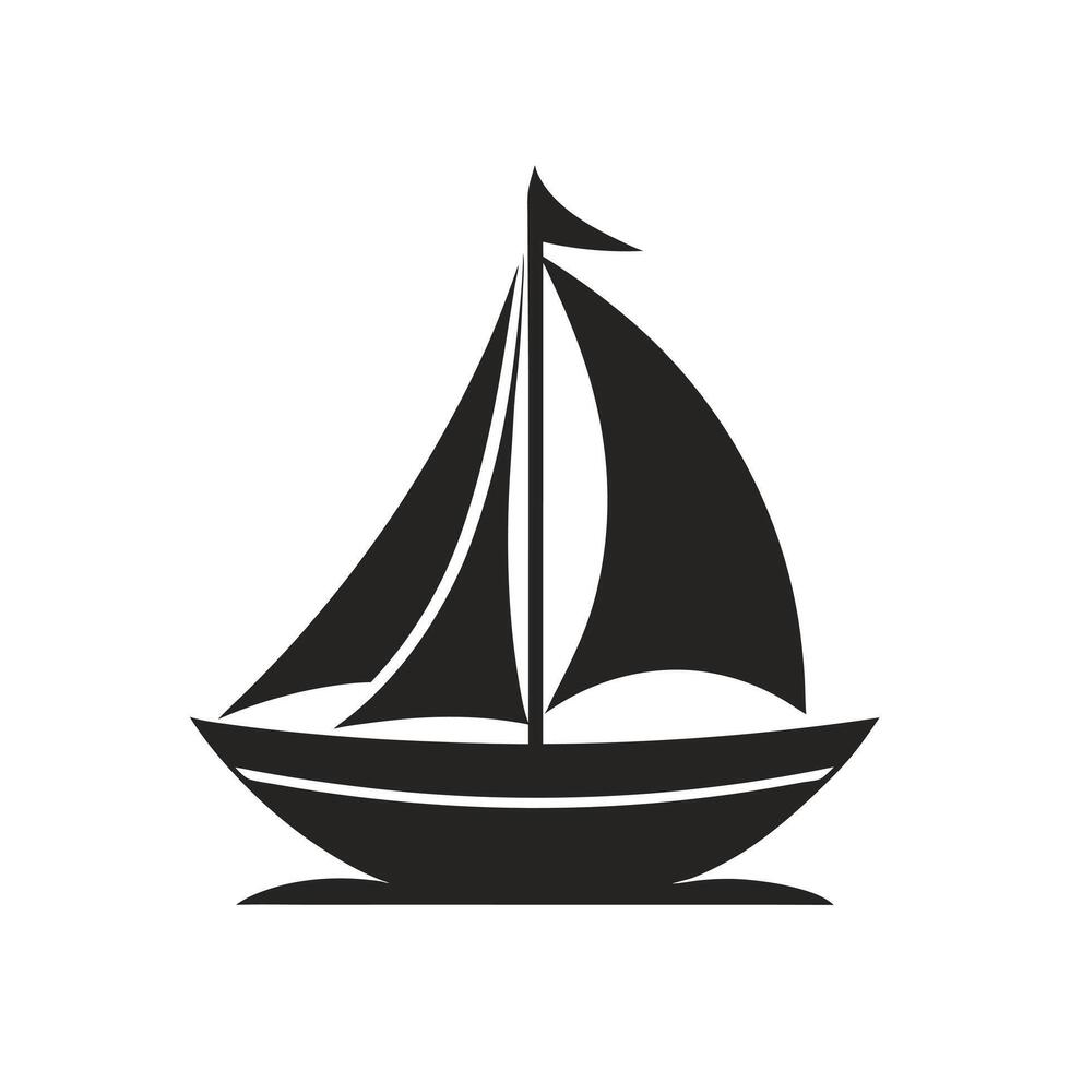 Sail boat Logo, Pirate Ship, sailing ship under the black flag, logo design template, sailboat vector
