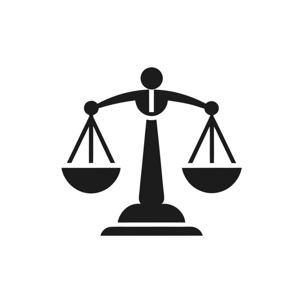 Scale icon, Balance symbol , judge scale silhouette simple vector