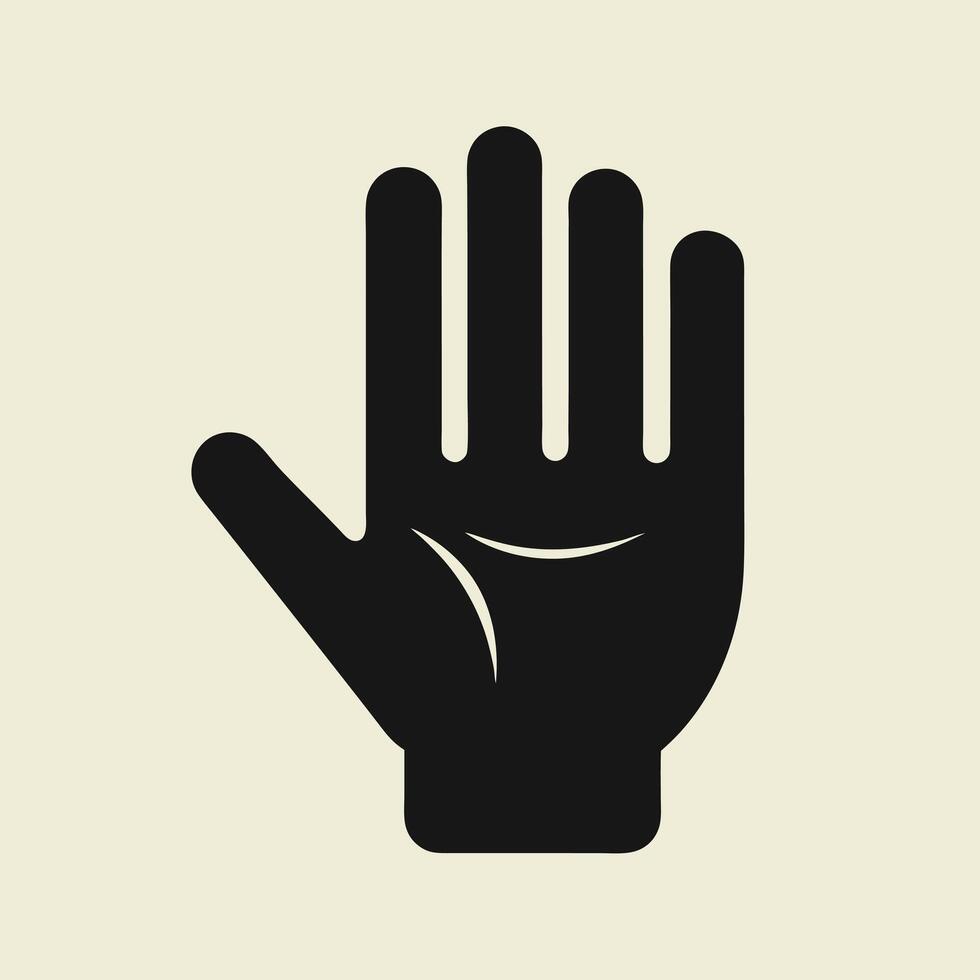 Hand palm silhouette simple minimalist vector
