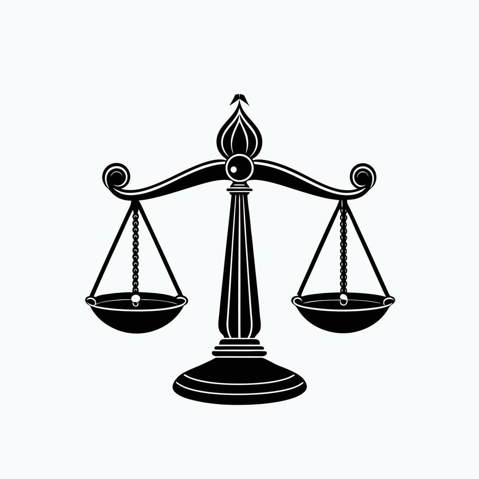 Justice scale silhouette , Scale icon, Balance symbol vector