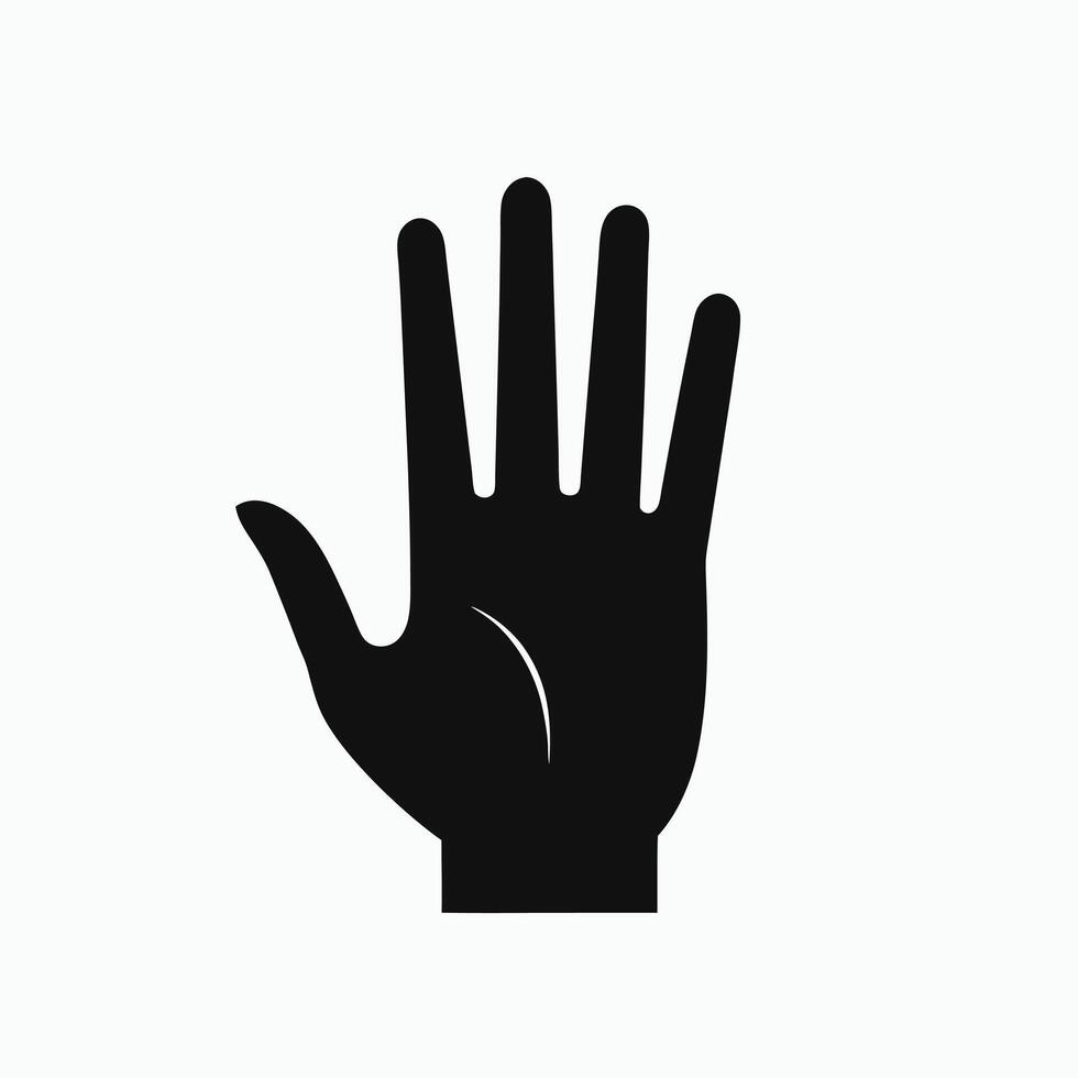 Hand palm silhouette on white background vector