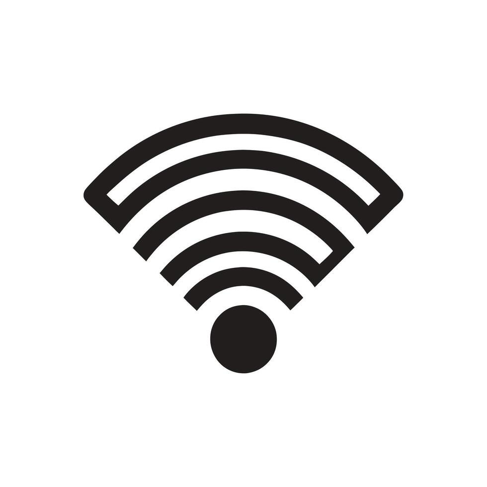 Wifi icon, Signal icon Flat art in black and white isolated vector