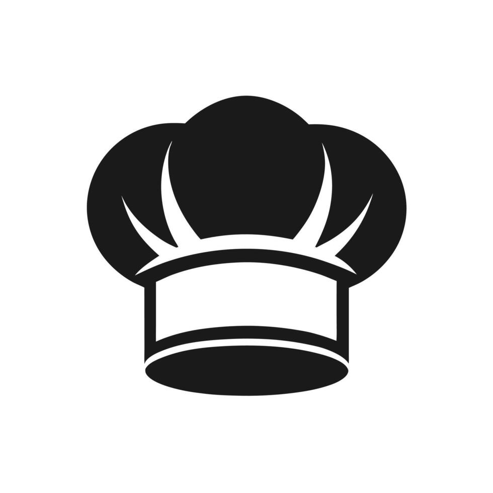 Minimalist chef hat icon silhouette vector