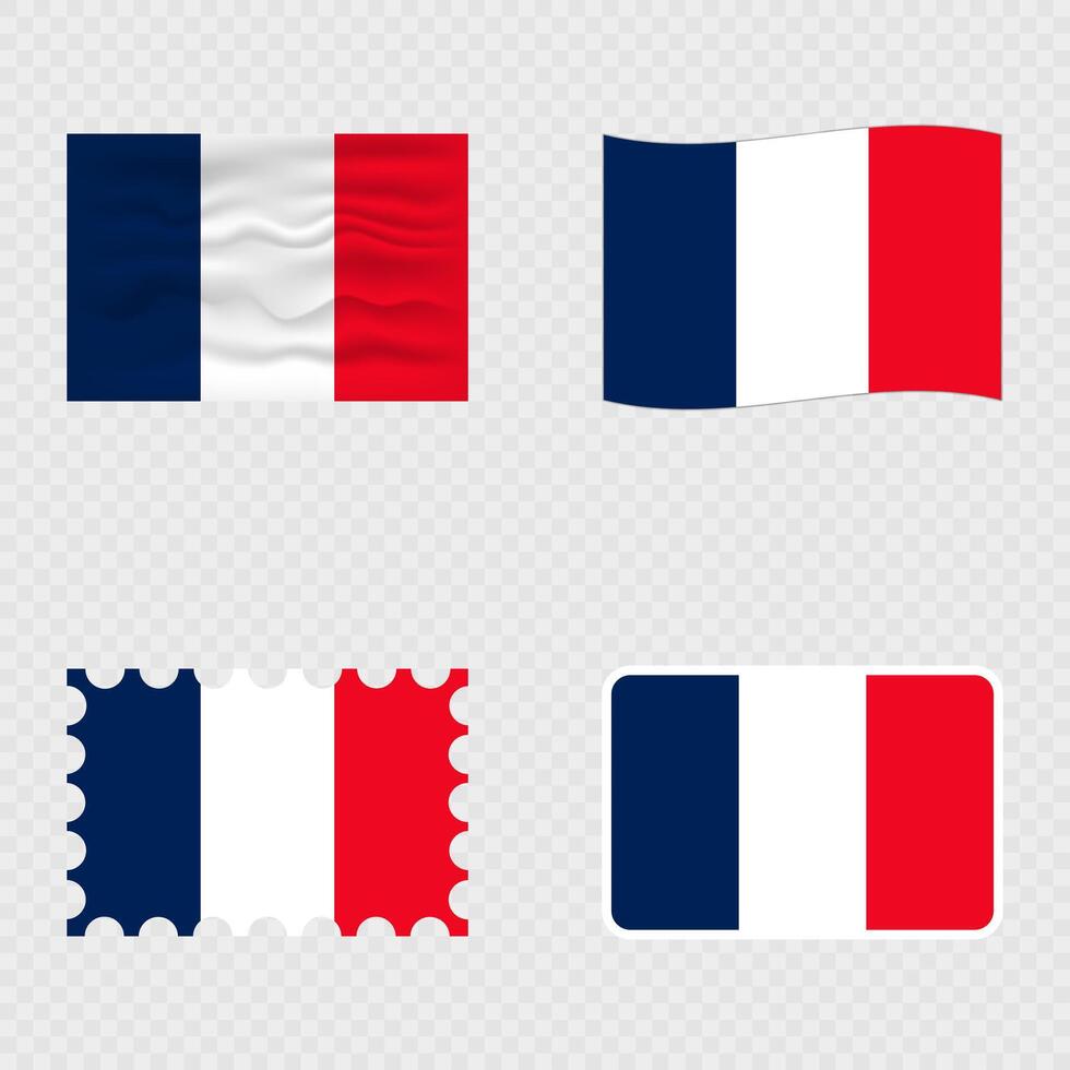 Saint Martin national flag in four different styles. vector