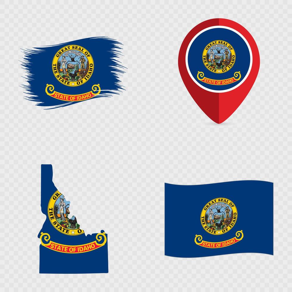 Idaho State Flag Icon Set. vector