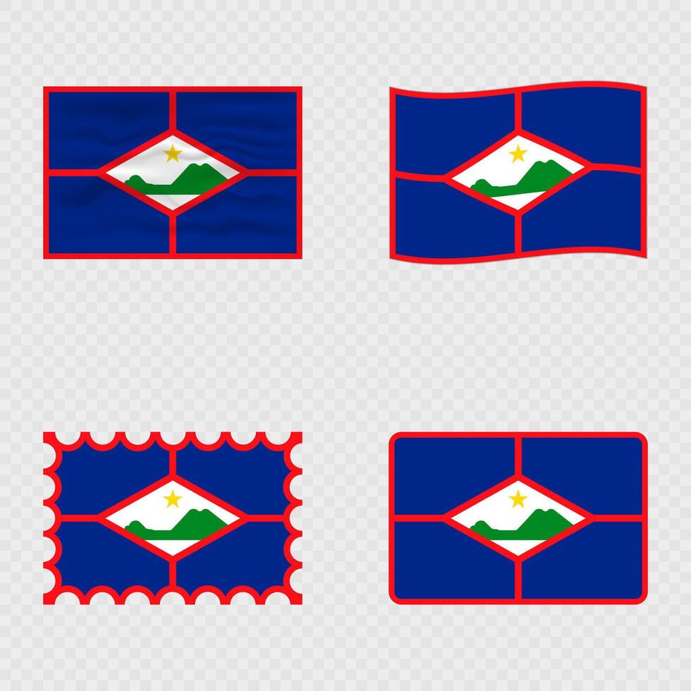 Sint Eustatius national flag in four different styles. vector