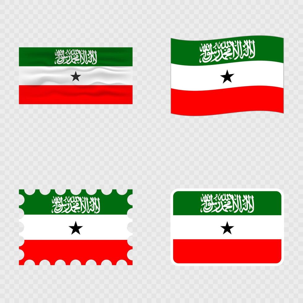 Somaliland national flag in four different styles. vector