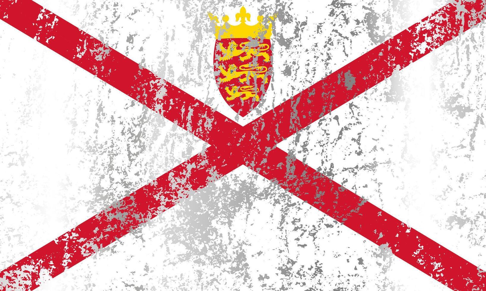 Jersey flag with grunge effect. vector
