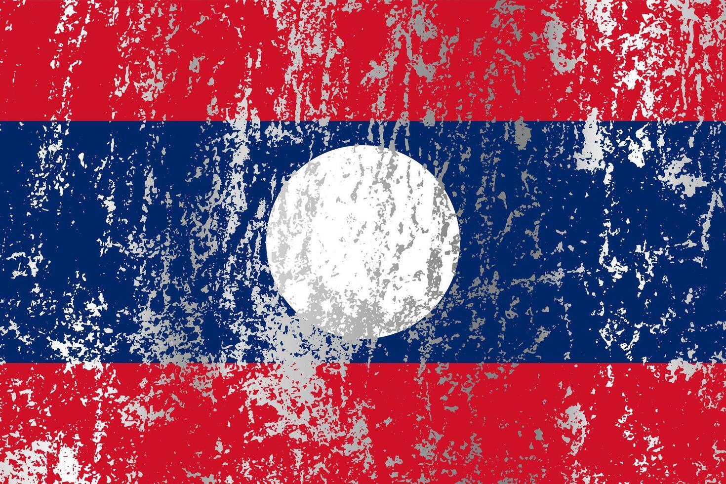 Laos flag with grunge effect. vector