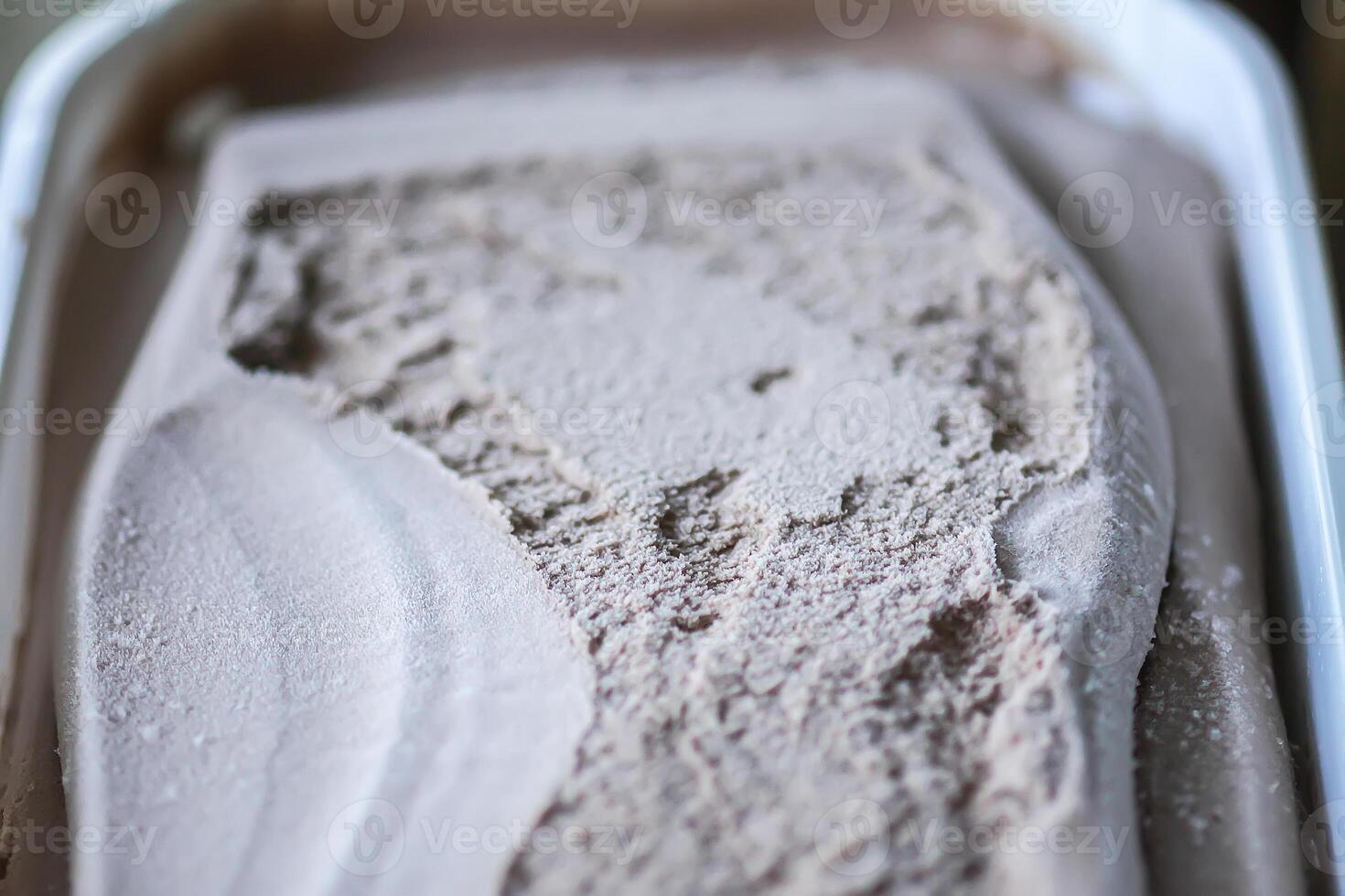 Melting chocolate ice cream photo