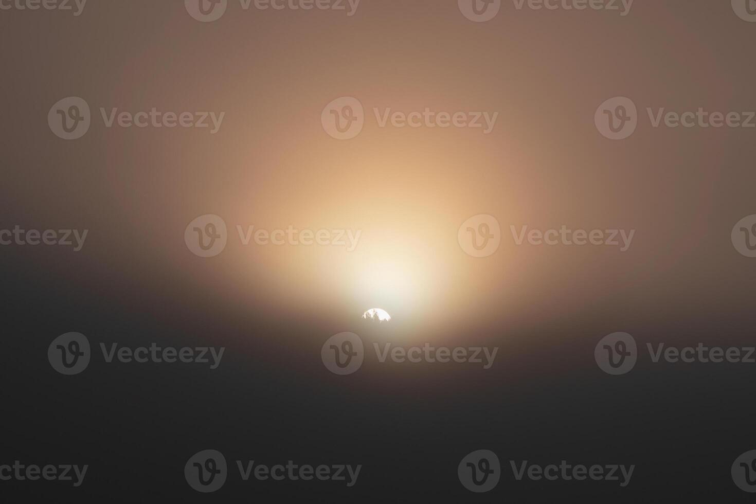 Part of sun under top trees, cloud in feeling dark background. photo