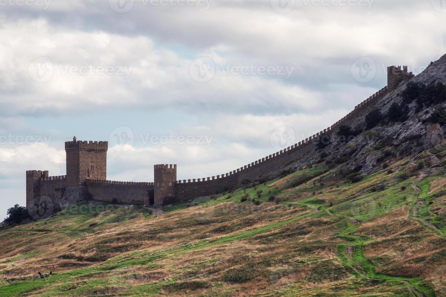 Genoese fortress in the resort town of Sudak in the Crimea. photo