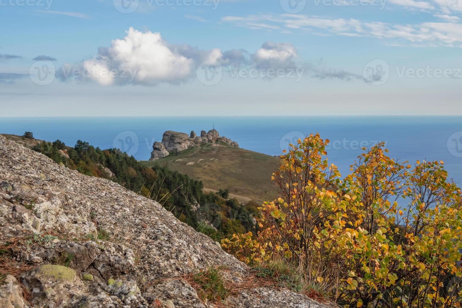 Yuzhnaya Demerdzhi Mountain Crimea in sunset photo