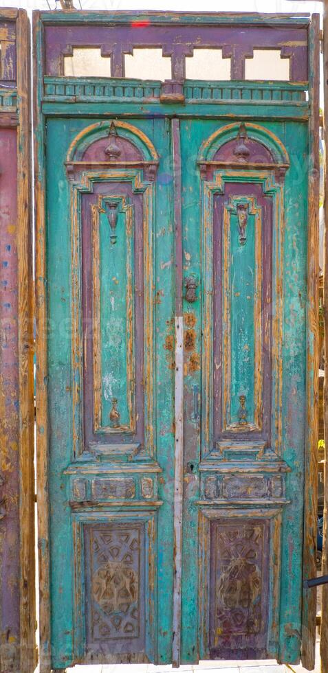 antique wooden carved entrance door photo