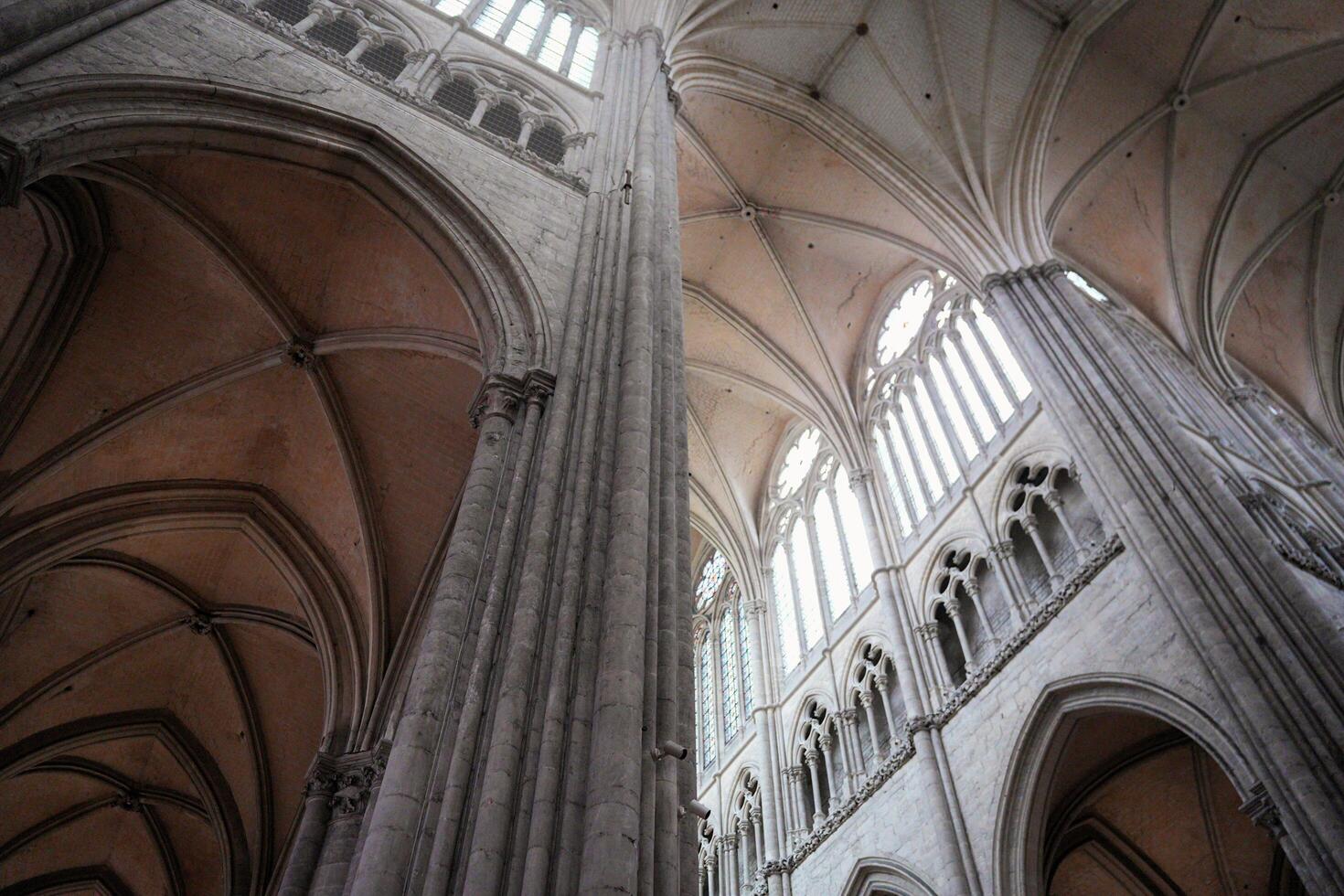 Vaulted ceilings and towering arches in Cathedral, Amiens. France 17.02.2025 photo