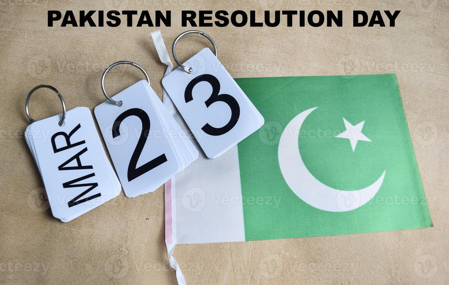 Pakistan day 23 march with flag - Pakistan independence day photo