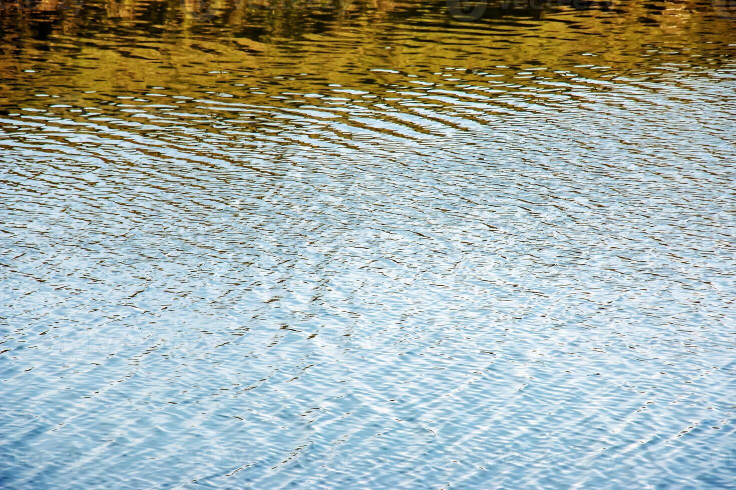 Water surface at sunset, ripples of river with small waves, close-up. Natural background. Abstract background, texture. photo