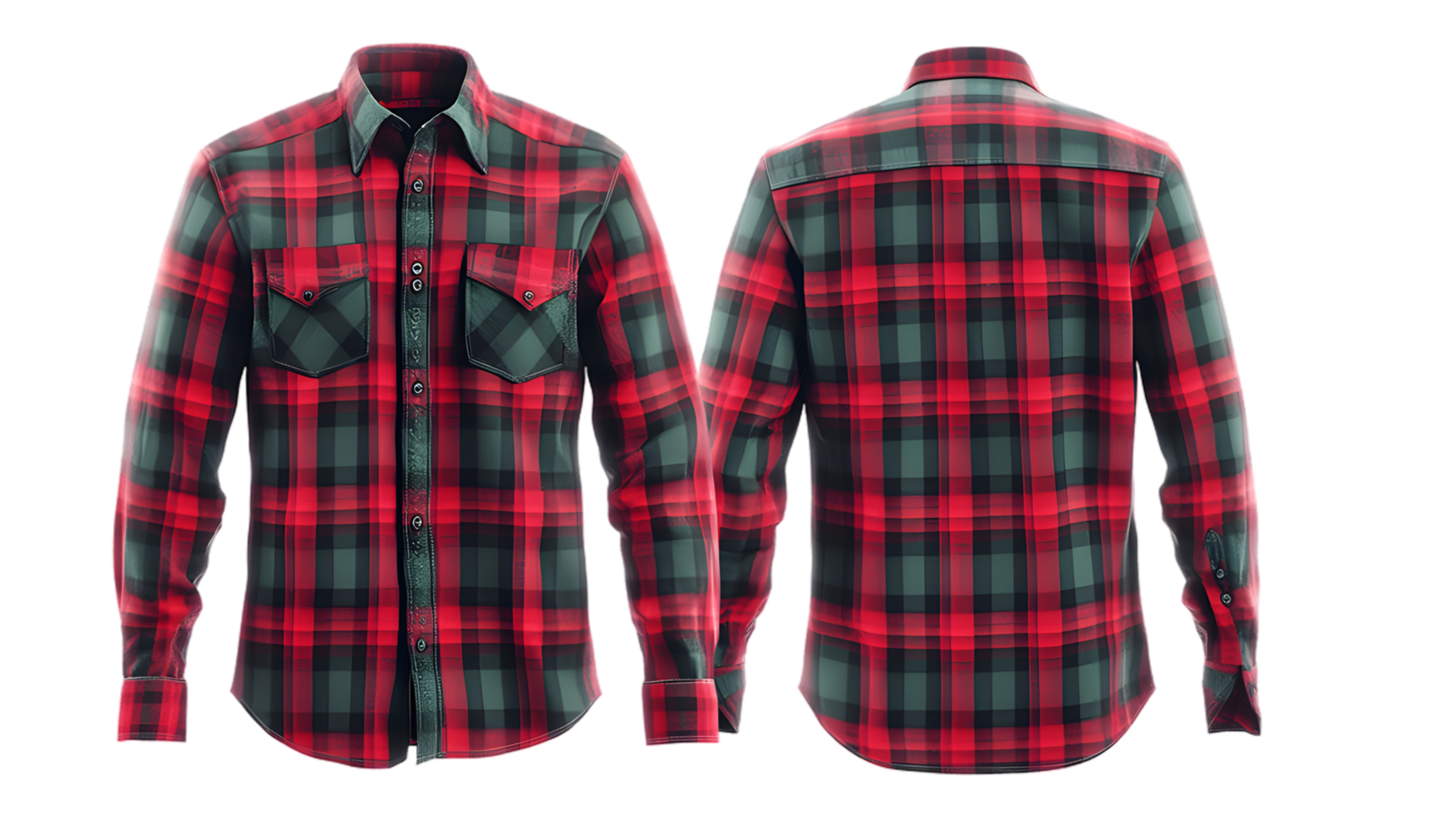 a red and black plaid shirt png