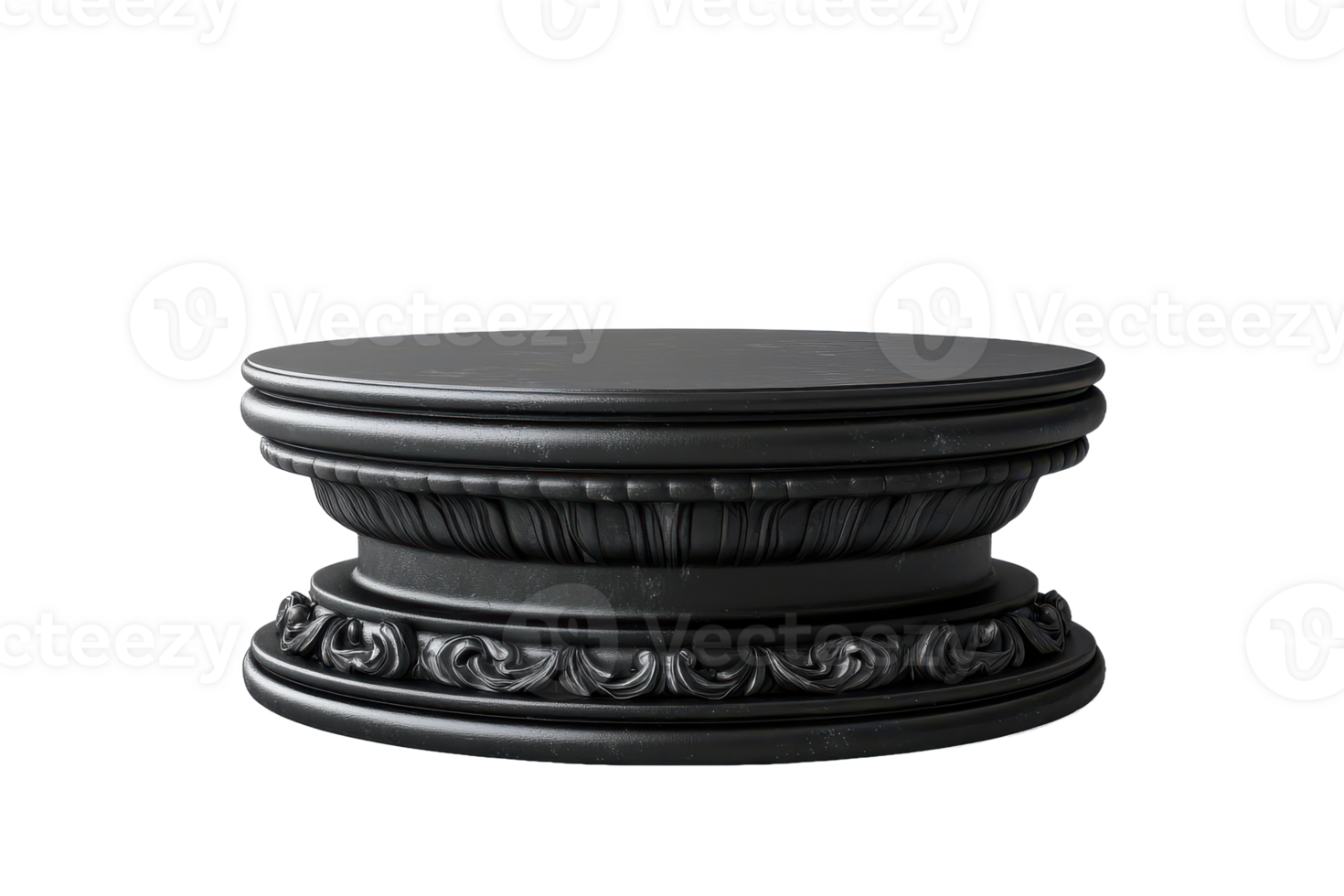 A black pedestal with a white base png