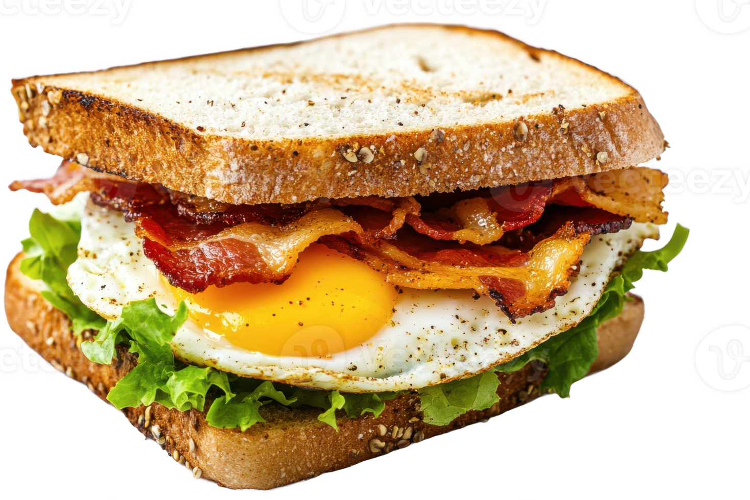 A bacon, egg and cheese sandwich on a toasted bun png