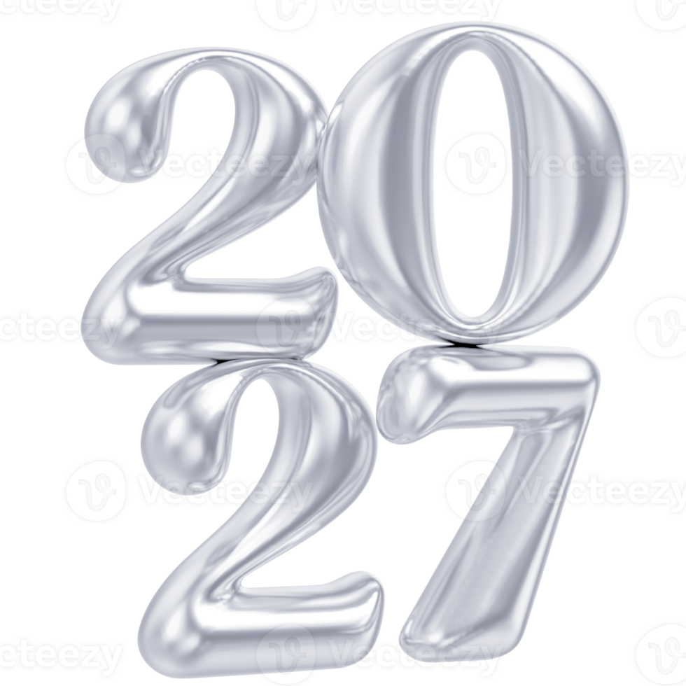 new year 2027 silver balloons png