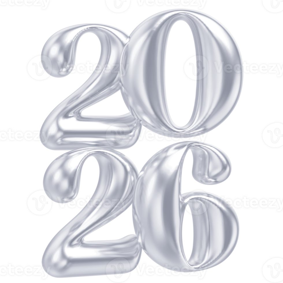 new year 2026 silver balloons png