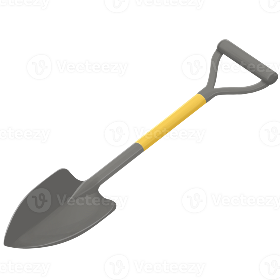 Garden Shovel gardening tool cartoon isometric png