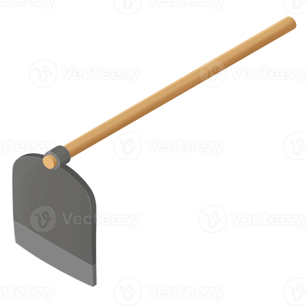 Garden Hoe gardening tool isometric png