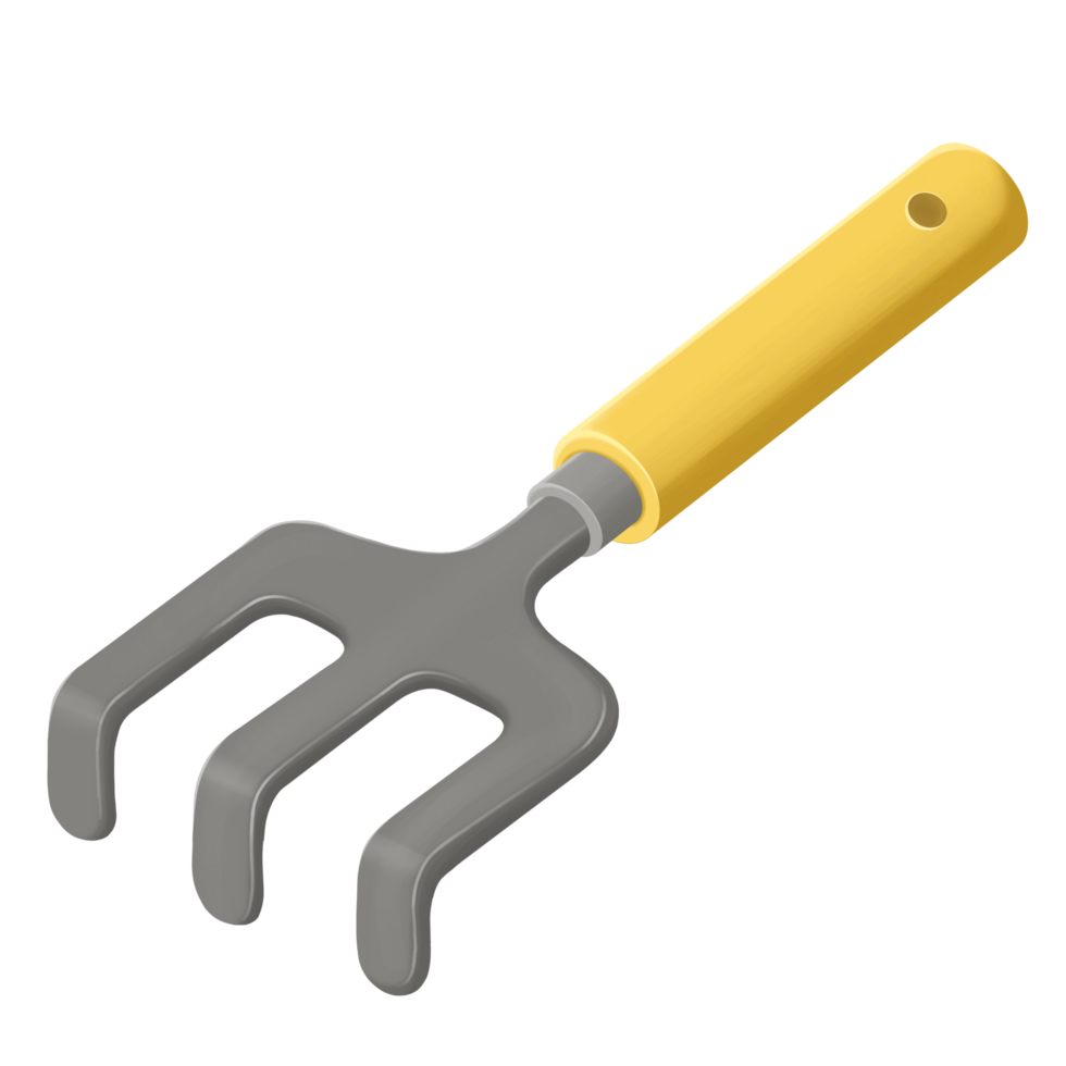 Garden Hand fork gardening tool isometric png