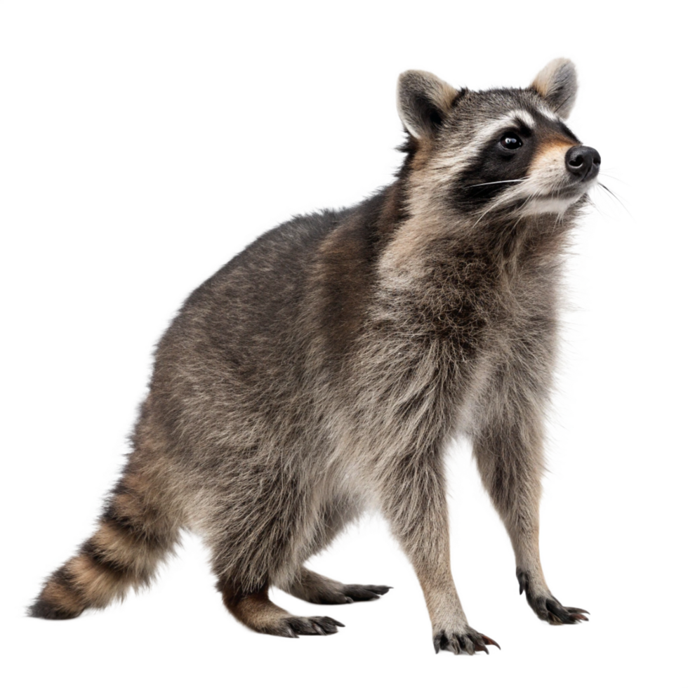 Adorable Raccoon Standing Isolated, Wildlife Animal Photography, North American Mammal png