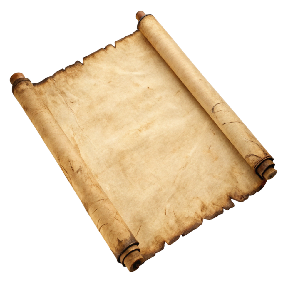 Antique Parchment Scroll Aged Paper Texture for Medieval, Historical Designs png