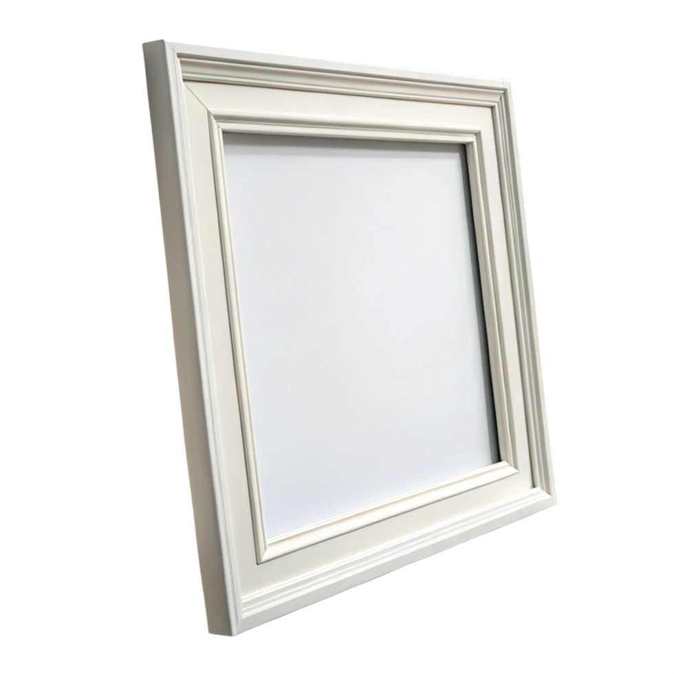Elegant White Square Picture Frame Mockup Blank Template for Design Presentation png