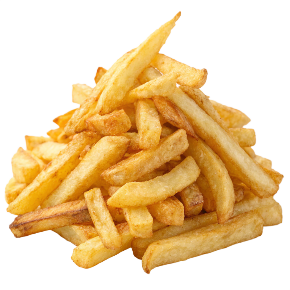 Delicious Golden French Fries, Crispy Potato, Fast Food, Close-up Image png