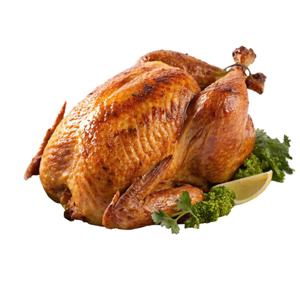 Delicious Roasted Chicken with Lemon and Herbs - Gourmet Food Photography png