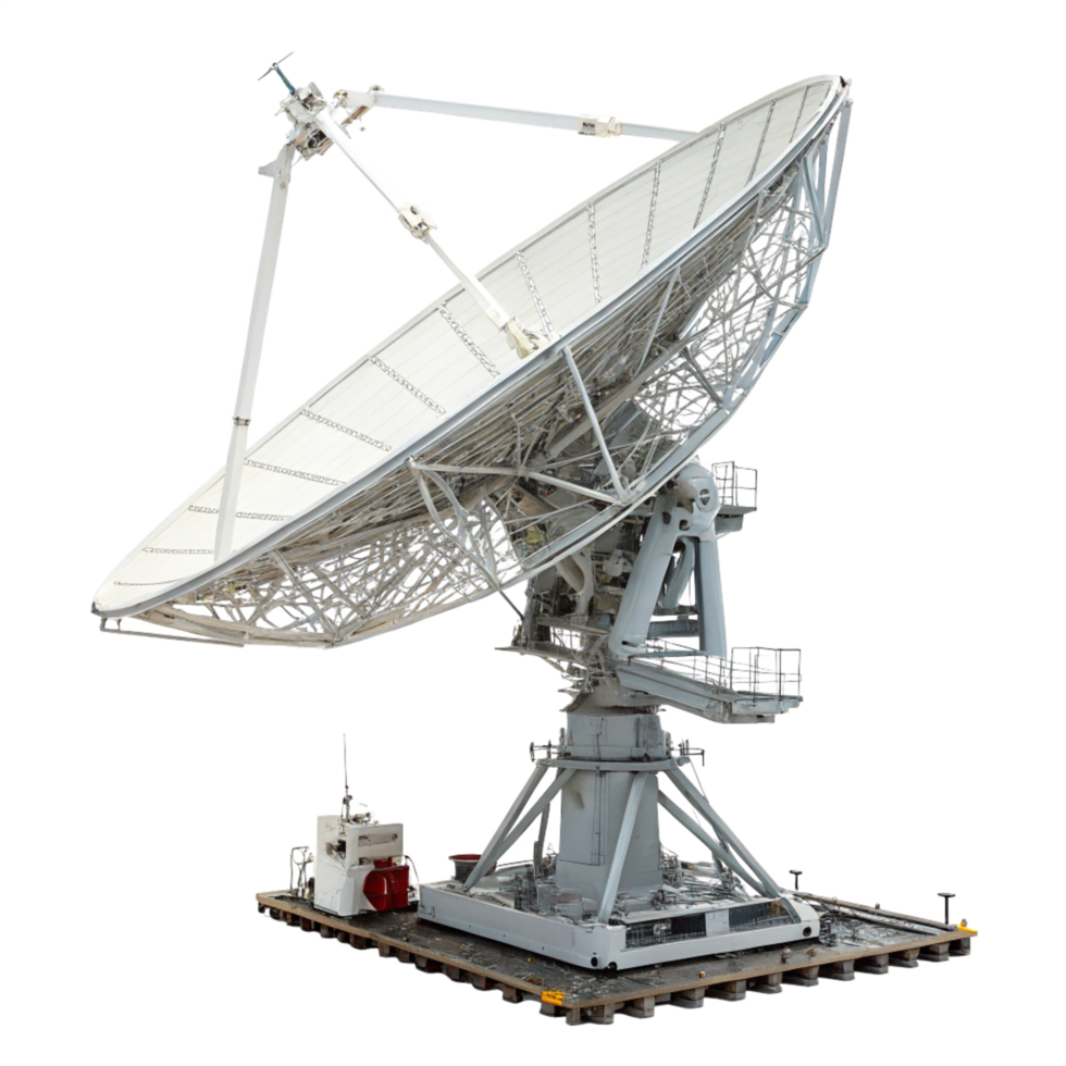 Large Satellite Dish Antenna, Space Communication Technology, Radio Telescope, 3D Render png