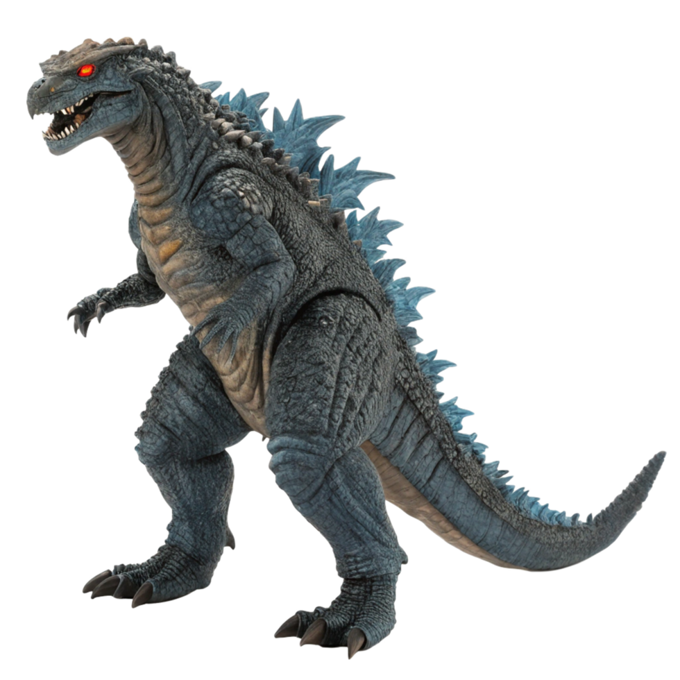 Powerful Godzilla Monster 3D Render of a Blue and Grey Kaiju png