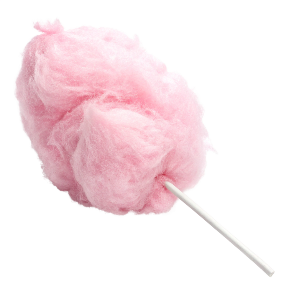 Pink Cotton Candy on a Stick Sweet Treat Food Photography for Candy Shop png