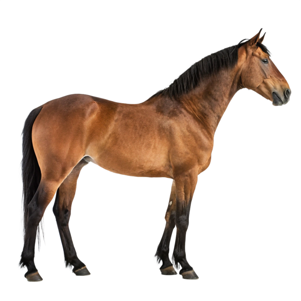 Stunning Chestnut Horse Profile Isolated Brown Horse Image for Equestrian Designs png