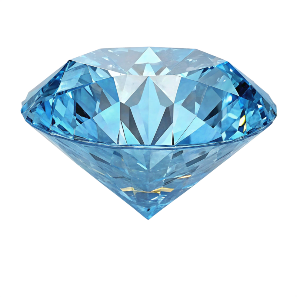 Sparkling Blue Diamond Gemstone High-Resolution Render for Jewelry Design png