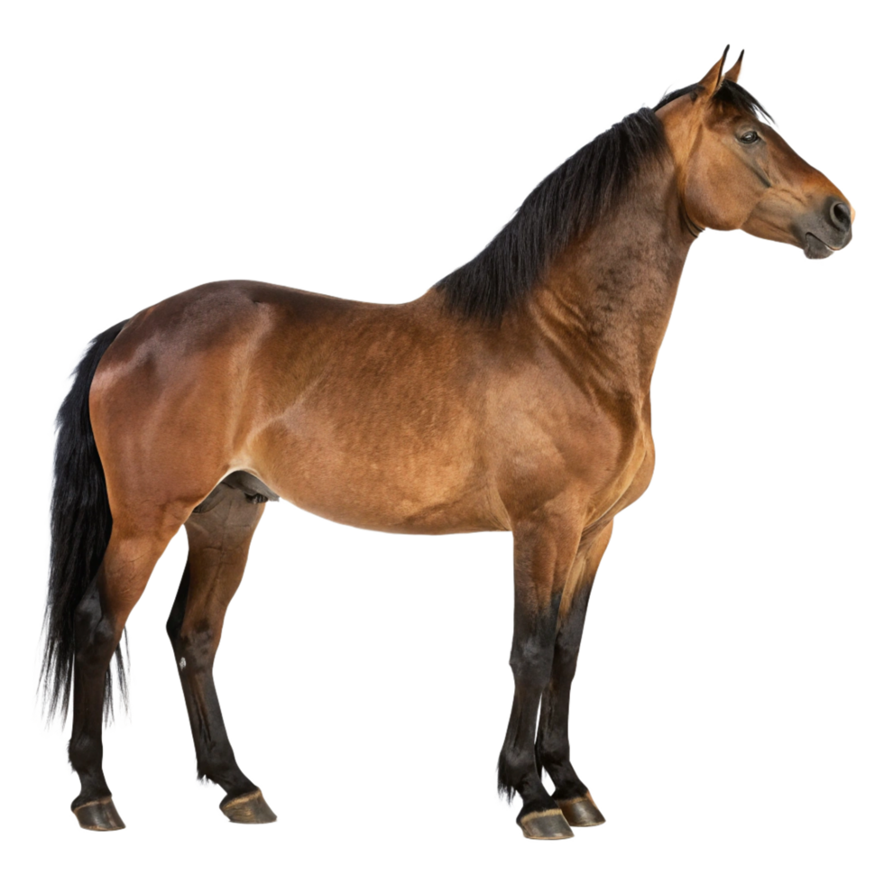 Stunning Bay Horse Profile High-Resolution Equestrian Photography for Stock png