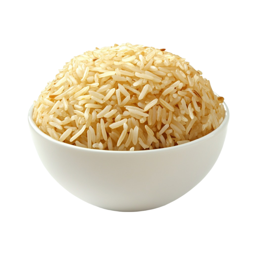 White Rice in Ceramic Bowl on Transparent Background png