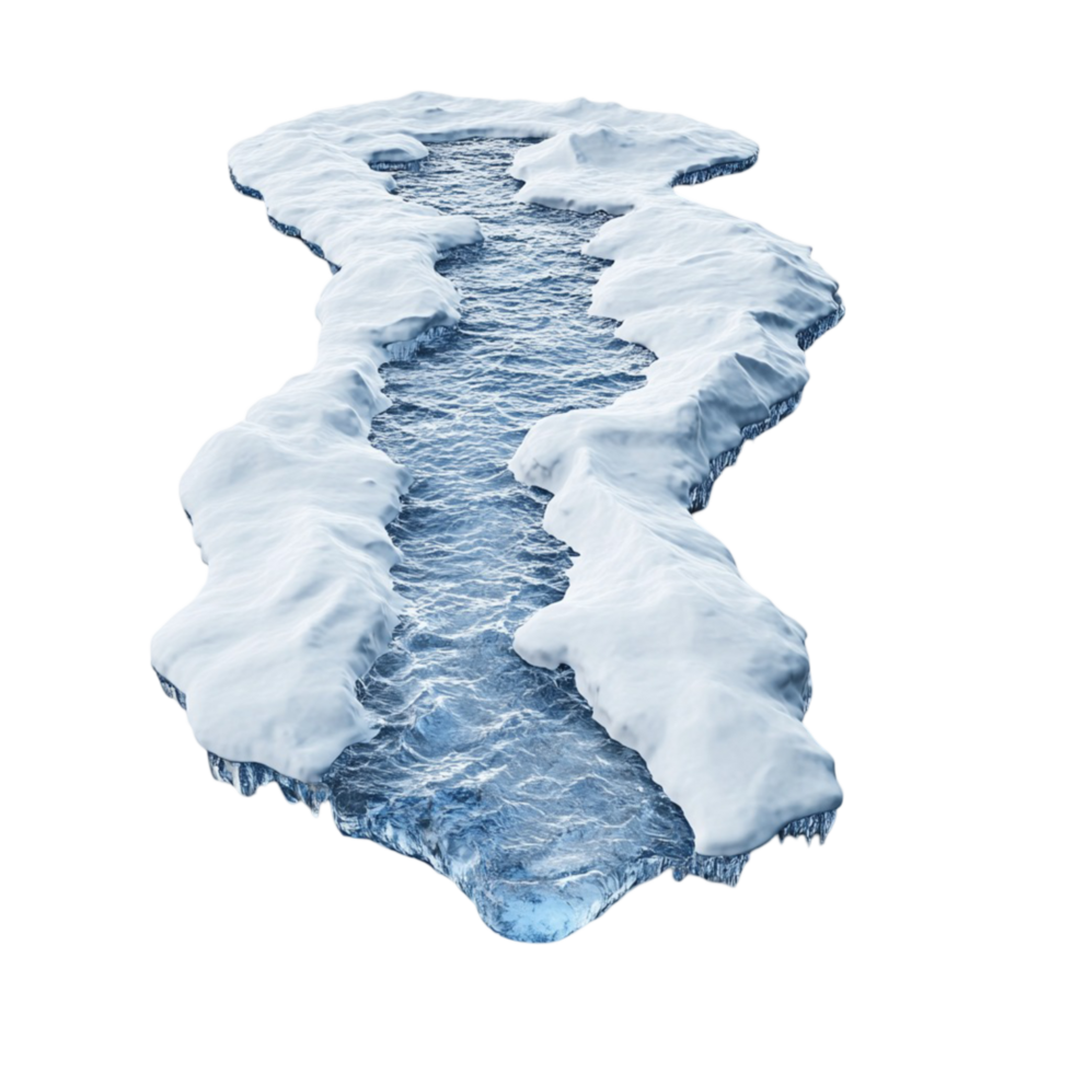 Floating Ice Chunks on Transparent Background png