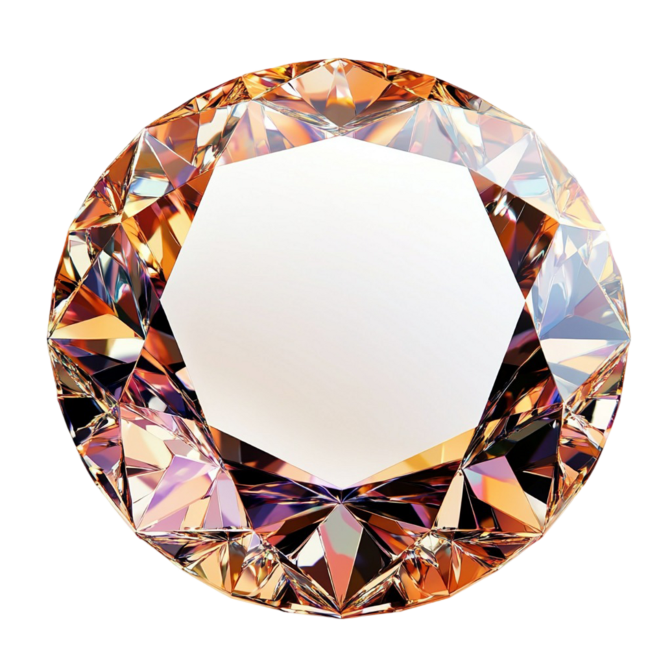 Multi-Faceted Gemstone Ring on Transparent Background png