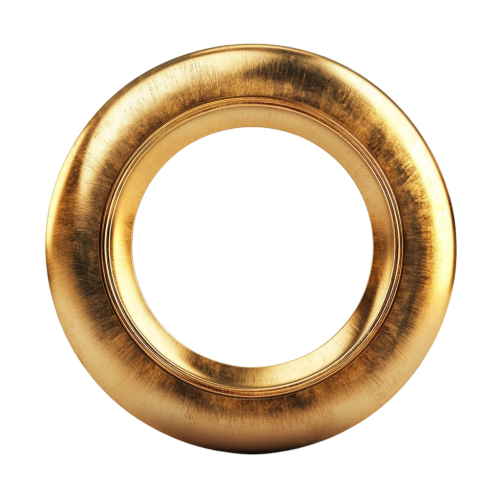 Elegant Gold Circular Frame on Transparent Background png