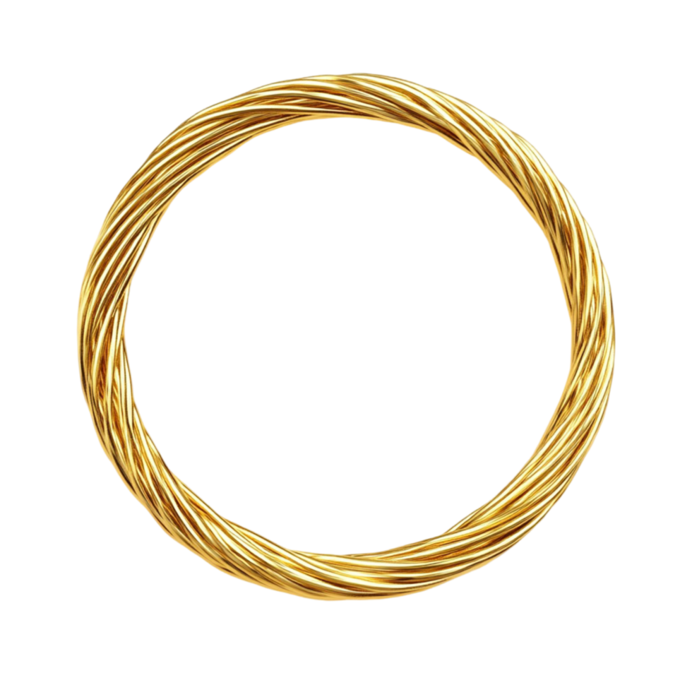Golden Decorative Circular Ring with Elegant Texturing on Transparent Background png