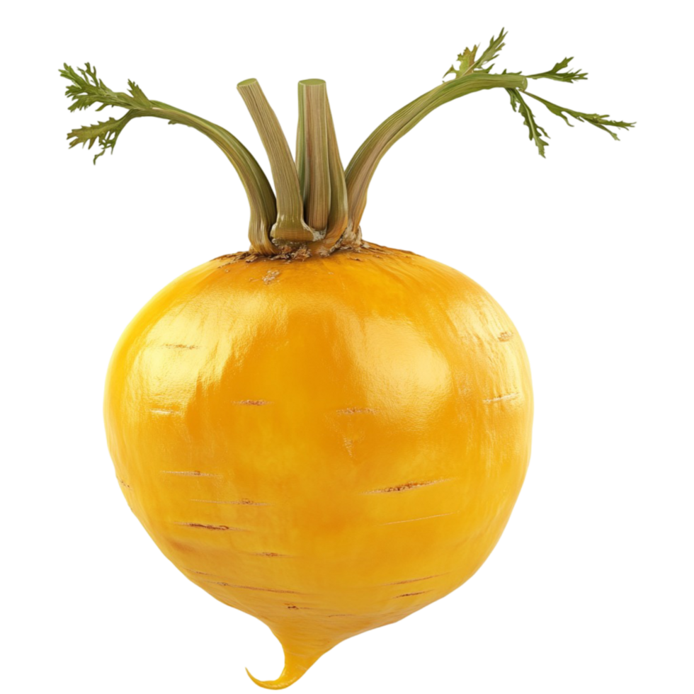 Golden Lemon with a Unique Reflective Surface on Transparent Background png