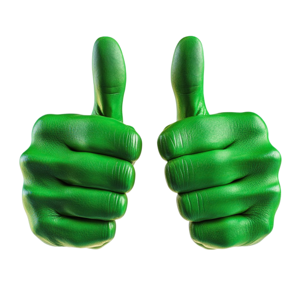 Green Thumbs Up Icon on Transparent Background png