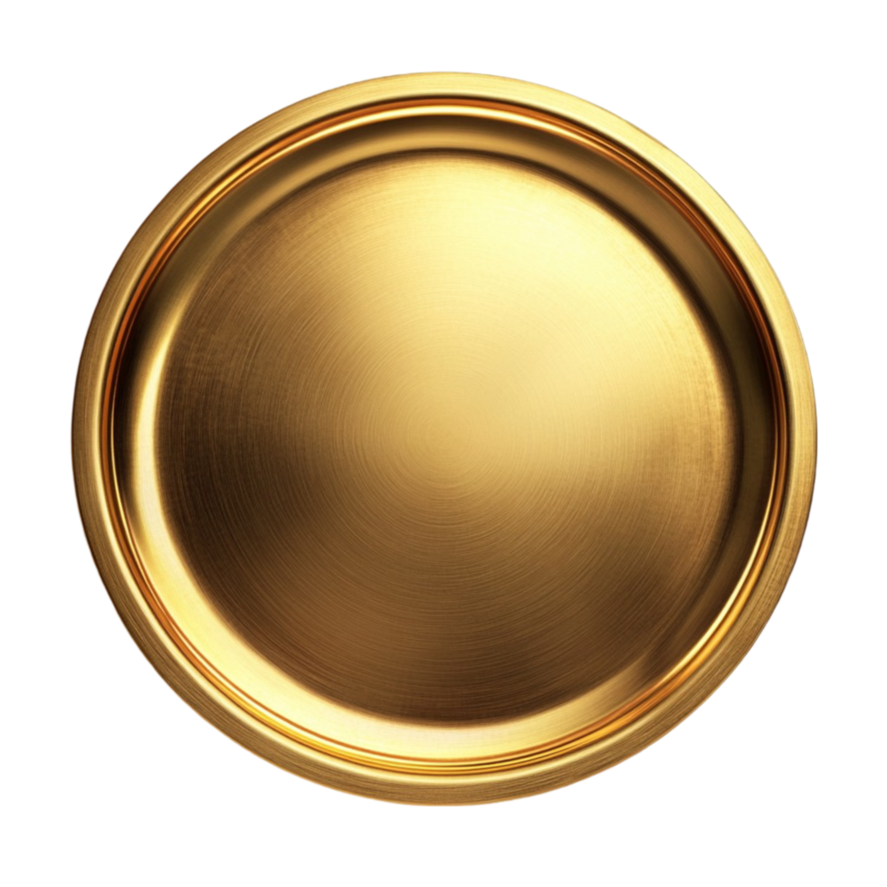 Golden Oval Plate on Transparent Background png